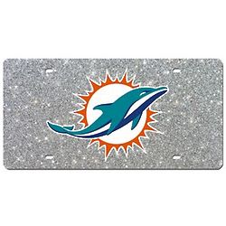 Miami Dolphins Glitter License Plate