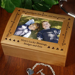Shamrock Blessing Personalized Photo Box