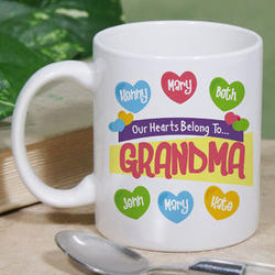 Our Hearts Belong To Personalized Coffee Mug in White