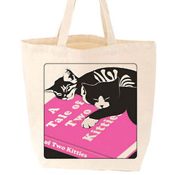 A Tale of Two Kitties Canvas Tote