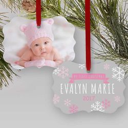 My First Christmas Custom Photo Double-Sided Ornament