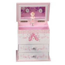 Angel Girl's Musical Ballerina Jewelry Box with Drawers