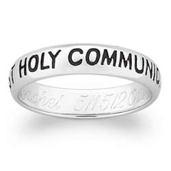 First Holy Communion Engraved Sterling Silver Band