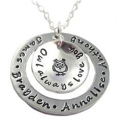 Personalized Owl Always Love You Mommy Necklace