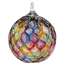 Hand Blown Faceted Glass Ornament