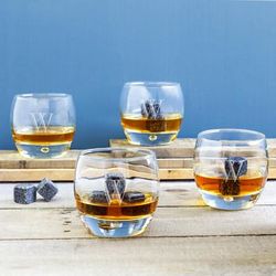 Personalized Heavy Based Whiskey Glasses with Whiskey Soapstones