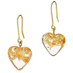 Speckled Heart of Gold Earrings