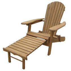 Foldable Adirondack Chair with Pull Out Ottoman