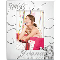Personalized Sweet 16 Silver-Plated Picture Frame