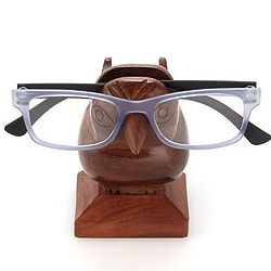 Songbird Carved Wood Eyeglass Holder