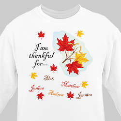 I Am Thankful For Fall Leaves Name Sweatshirt