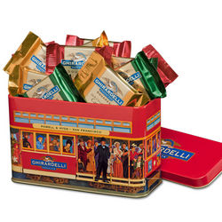 Ghirardelli Cable Car Gift Tin with Squares Chocolates