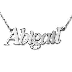 Lovely Personalized 14 Karat White Gold Name Necklace