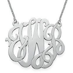 Personalized Premium Monogram Necklace in Sterling Silver