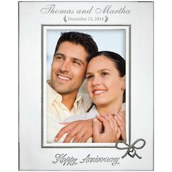 Happy Anniversary Personalized Silver-Plated Picture Frame
