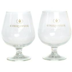 2 Courvoisier Snifter Cognac Glasses