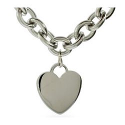 Tiffany Inspired Stainless Steel Heart Tag Necklace