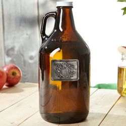 Personalized Royal Crest Amber Beer Growler
