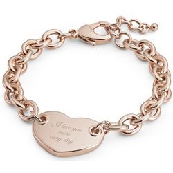 Rose Gold Heart Tag Bracelet