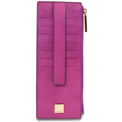 Leather Credit Card Case with Zipper Pocket RFID Wallet