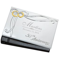 50th Anniversary Golden Rings Silver-Plated Photo Album