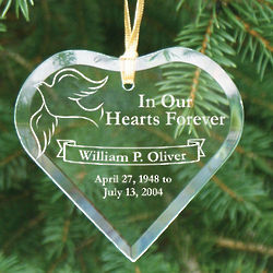 Engraved Memorial Heart Ornament