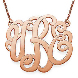 Personalized Premium Monogram Rose Gold-Plated Necklace