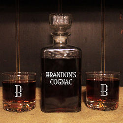 Personalized Old Fashioned Liquor Decanter and Glasses
