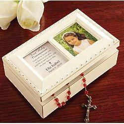 Personalized Communion Ivory Music Box