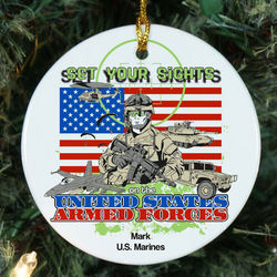 Personalized Ceramic Armed Forces Ornament