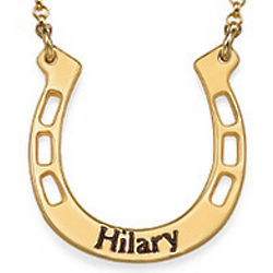Personalized Gold-Plated Horseshoe Necklace