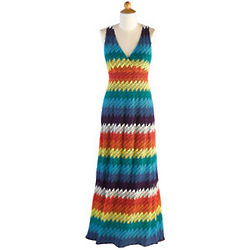 Colorful Chevron Print Maxi Dress