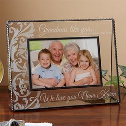 Grandmas Like You Personalized Fleurished Glass Frame - FindGift.com