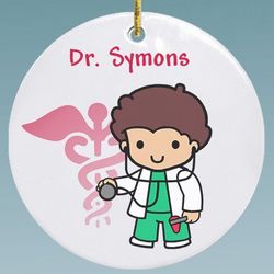 Custom Doctor Character Personalized Ceramic Ornament