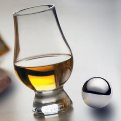 Glencairn Whiskey Glass and Stainless Steel Chilling Ball