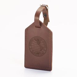 National Geographic Society Rustic Leather Luggage Tag