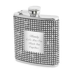 Engraved Flask for Bridesmaids With Gunmetal Finish
