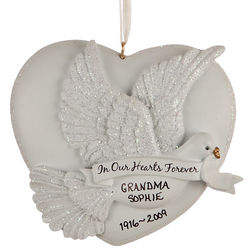 Personalized In Our Hearts Forever Christmas Ornament