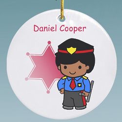 Custom Police Character Personalized Ceramic Ornament