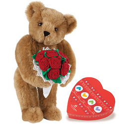Red Rose Bouquet Teddy Bear and Chocolates
