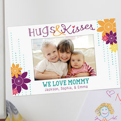 Hugs and Kisses Personalized Photo Magnet Frame