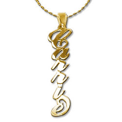 Vertical 14 Karat Gold Carrie Style Name Necklace