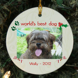Personalized Ceramic Dog Photo Ornament