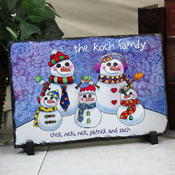Personalized Snowman Family Stone