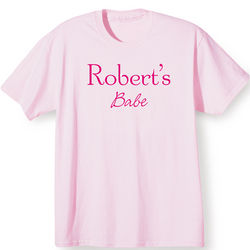 Personalized Somebody's Babe Pink T-Shirt