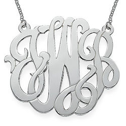 XXL Personalized Premium Monogram Necklace in Sterling Silver