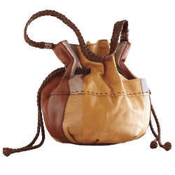 Indio Leather Drawstring Handbag