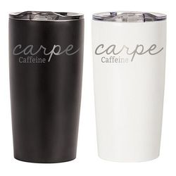 Carpe Caffeine Stainless Steel Double-Walled Tumbler