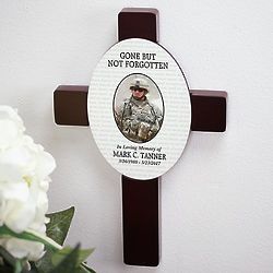 Personalized Gone But Not Forgotten 11" Memorial Photo Wall Cross