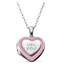 Sterling Girl's Locket with Pink Border